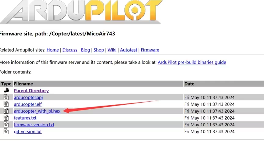 Download ArduPilot firmware with a bootloader