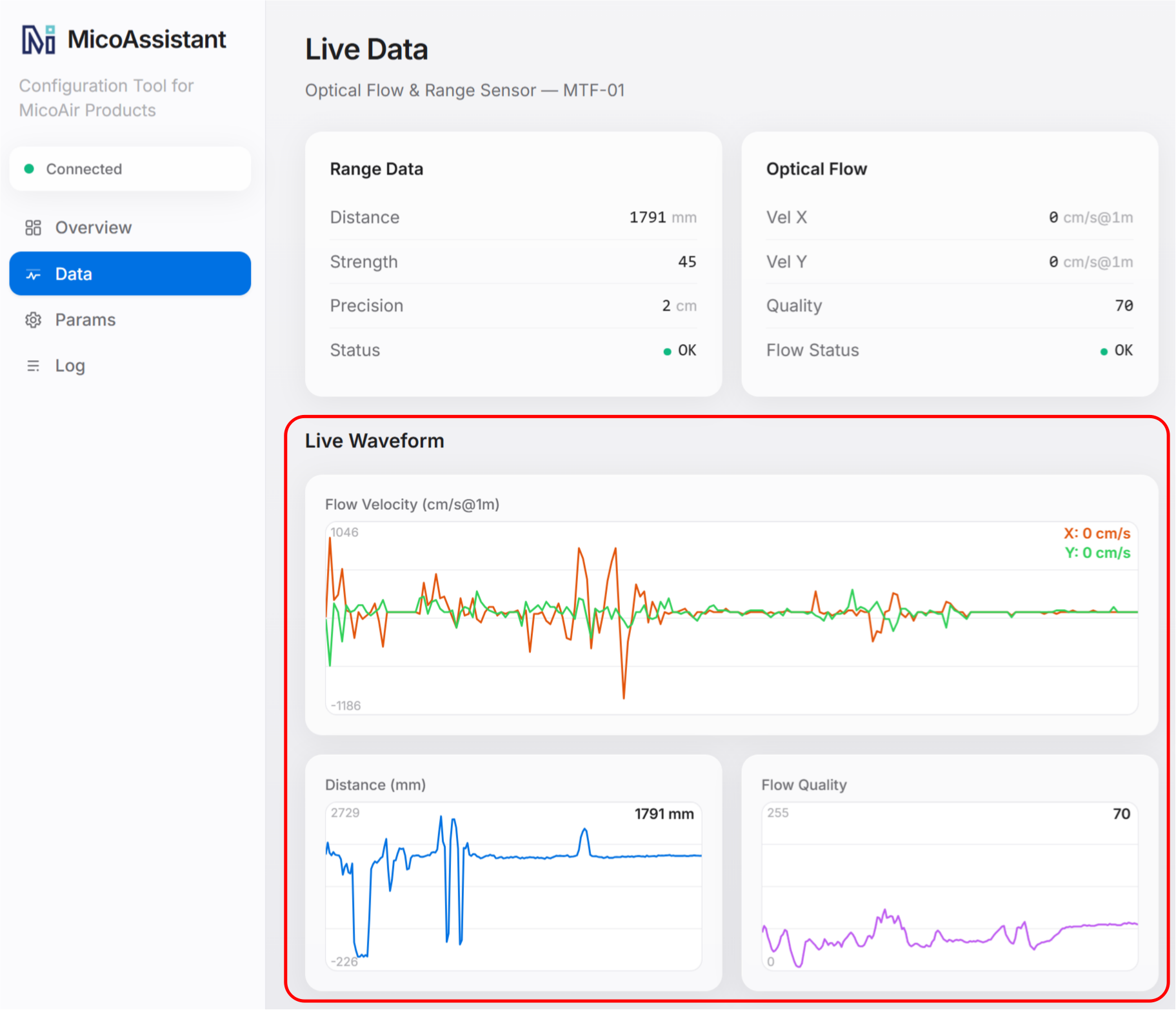Optical flow and range data in MicoAssistant