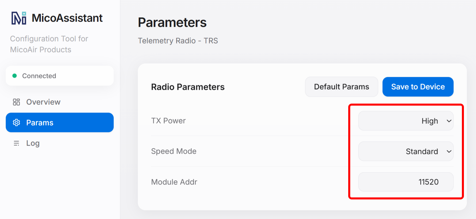 TRS settings in MicoAssistant