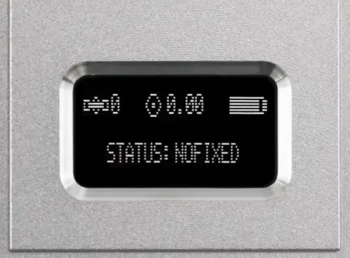Base station display showing NO FIXED